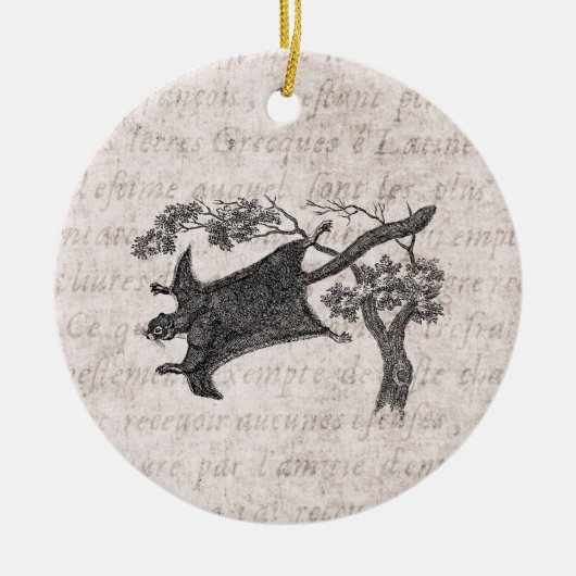 ヴィンテージの19世紀のムササビ-砂糖のグライダー セラミックオーナメント (正面)