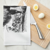 ヴィンテージの19世紀のラクダ-エジプトのラクダのテンプレート キッチンタオル (四つ折り)