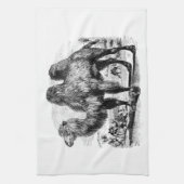 ヴィンテージの19世紀のラクダ-エジプトのラクダのテンプレート キッチンタオル (縦)