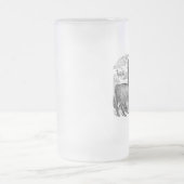 ヴィンテージの19世紀のラマのレトロのアルパカのラマのテンプレート フロストグラスビールジョッキ (中央)