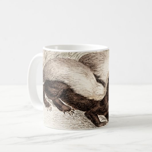 ヴィンテージの19世紀のラーテルの蜂のはちの巣のテンプレートのレトロ コーヒーマグカップ (正面左)