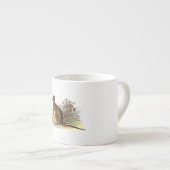 ヴィンテージの19世紀のワラビーのイラストレーションのカンガルー エスプレッソカップ (正面右)