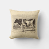 ヴィンテージの19世紀の大きいオランダ牛レトロ牛は黄色になります クッション (正面)