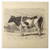 ヴィンテージの19世紀の大きいオランダ牛レトロ牛は黄色になります タイル (正面)