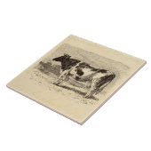 ヴィンテージの19世紀の大きいオランダ牛レトロ牛は黄色になります タイル (側面)