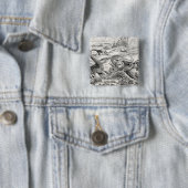 ヴィンテージの19世紀の恐竜のイラストレーション-恐竜 缶バッジ (インサイチュ)