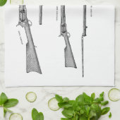 ヴィンテージの19世紀の散弾銃の旧式な打撃は古いライフルを撃ちます キッチンタオル (折り畳み)