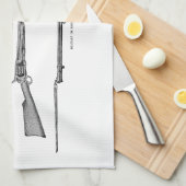 ヴィンテージの19世紀の散弾銃の旧式な打撃は古いライフルを撃ちます キッチンタオル (四つ折り)