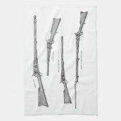 ヴィンテージの19世紀の散弾銃の旧式な打撃は古いライフルを撃ちます キッチンタオル (縦)
