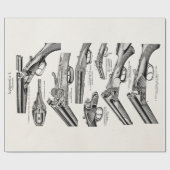 ヴィンテージの19世紀の散弾銃の旧式な打撃は古いライフルを撃ちます ラッピングペーパー (フラット)