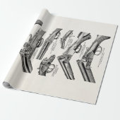 ヴィンテージの19世紀の散弾銃の旧式な打撃は古いライフルを撃ちます ラッピングペーパー (アンロールド)