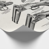 ヴィンテージの19世紀の散弾銃の旧式な打撃は古いライフルを撃ちます ラッピングペーパー (角)