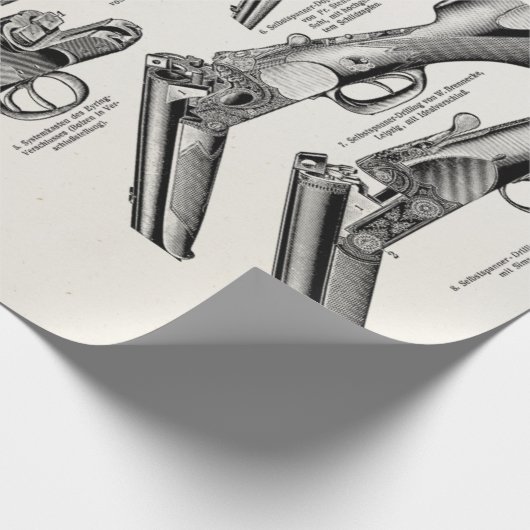 ヴィンテージの19世紀の散弾銃の旧式な打撃は古いライフルを撃ちます ラッピングペーパー (角)