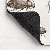 ヴィンテージの19世紀の昆虫の虫のカブトムシのイラストレーション マウスパッド (コーナー)