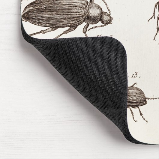 ヴィンテージの19世紀の昆虫の虫のカブトムシのイラストレーション マウスパッド (コーナー)