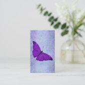 ヴィンテージの19世紀の暗い紫色の蝶イラストレーション 名刺 (スタンド正面)