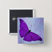 ヴィンテージの19世紀の暗い紫色の蝶イラストレーション 缶バッジ (正面&裏面)