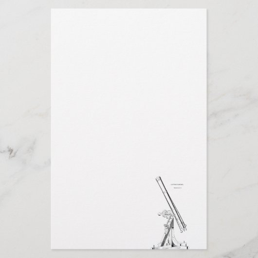 ヴィンテージの19世紀の望遠鏡の旧式な天文学のテンプレート 便箋 (正面)