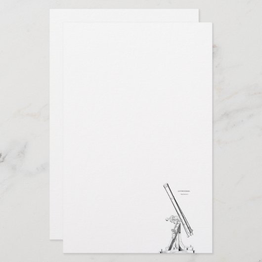 ヴィンテージの19世紀の望遠鏡の旧式な天文学のテンプレート 便箋 (正面/裏面)