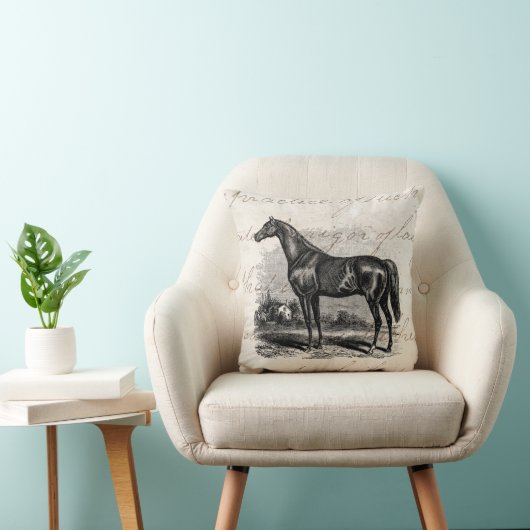 ヴィンテージの19世紀の競走馬のレトロの純血種の馬 クッション (椅子)
