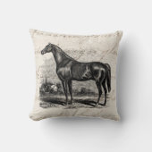 ヴィンテージの19世紀の競走馬のレトロの純血種の馬 クッション (正面)