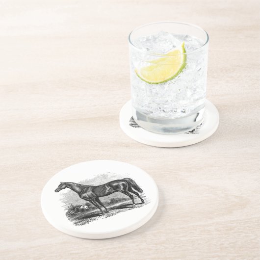 ヴィンテージの19世紀の競走馬のレトロの純血種の馬 コースター (側面)