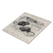 ヴィンテージの19世紀の納屋のマウスのレトロのネズミの羊皮紙 タイル (側面)