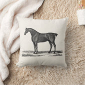 ヴィンテージの19世紀の英国のハンターの馬の狩りの馬 クッション (ブランケット)