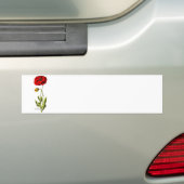 ヴィンテージの19世紀の赤いケシの野生花の花柄のあへん バンパーステッカー (車上)