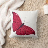 ヴィンテージの19世紀の赤い蝶イラストレーションのテンプレート クッション (ブランケット)