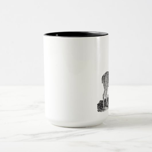 ヴィンテージの19世紀の雄鹿のシカの(雄ジカの)枝角のレトロのテンプレート マグカップ (中央)