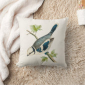 ヴィンテージの19世紀の青い鳥の鳴き鳥の鳥の引くこと クッション (ブランケット)