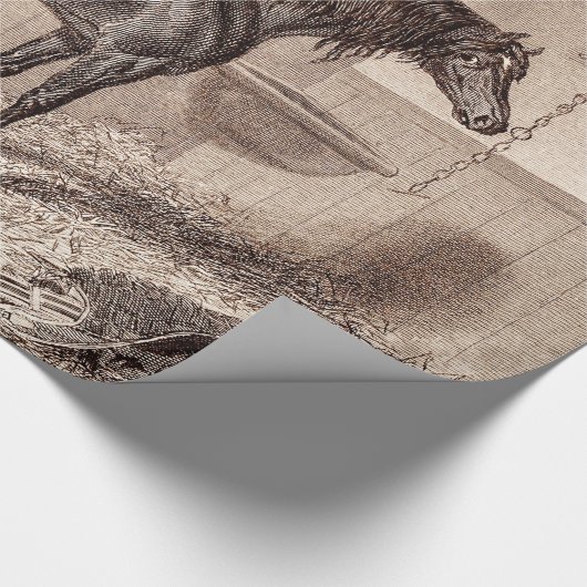 ヴィンテージの19世紀の馬のノーフォークの穂軸のHackneyのレトロ ラッピングペーパー (角)