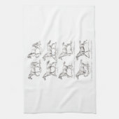 ヴィンテージの19世紀の馬の足取りのイラストレーションの馬 キッチンタオル (縦)