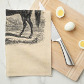 ヴィンテージの19世紀の馬-モーガンの騎手のテンプレート キッチンタオル (四つ折り)