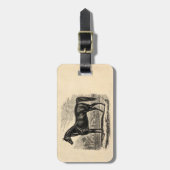 ヴィンテージの19世紀の馬-モーガンの騎手のテンプレート ラゲッジタグ (正面縦)