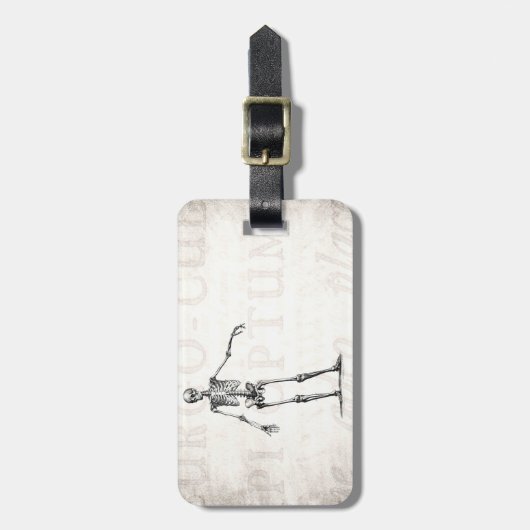 ヴィンテージの19世紀の骨組レトロの骨組解剖学 ラゲッジタグ (正面縦)