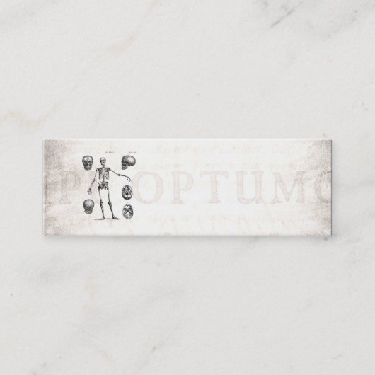 ヴィンテージの19世紀の骨組旧式な解剖学の骨組 スキニー名刺 (正面)