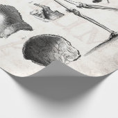 ヴィンテージの19世紀の骨組旧式な解剖学の骨組 ラッピングペーパー (角)