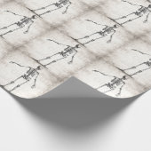 ヴィンテージの19世紀の骨組旧式な解剖学の骨組 ラッピングペーパー (角)