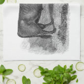 ヴィンテージの19世紀のBullのイラストレーションレトロ牛雄牛 キッチンタオル (折り畳み)