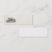 ヴィンテージの19世紀のMerinoヒツジの雌ヒツジの子ヒツジのテンプレート スキニー名刺 (正面/裏面)