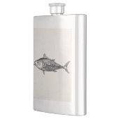 ヴィンテージの19世紀のTunnyの魚のパーソナライズな魚釣り フラスク (左)