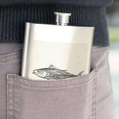 ヴィンテージの19世紀のTunnyの魚のパーソナライズな魚釣り フラスク (インサイチュ)