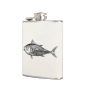 ヴィンテージの19世紀のTunnyの魚のパーソナライズな魚釣り フラスク (左)