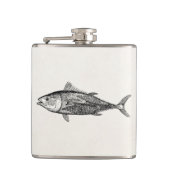 ヴィンテージの19世紀のTunnyの魚のパーソナライズな魚釣り フラスク (正面)