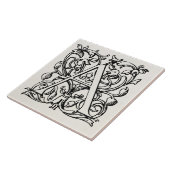 ヴィンテージの19世紀はモノグラム-モノグラムのな「A --に文字を入れます タイル (側面)