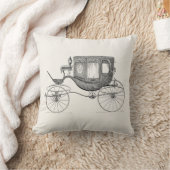 ヴィンテージの19世紀キャリッジ馬が引くおかしなレトロ車 クッション (ブランケット)