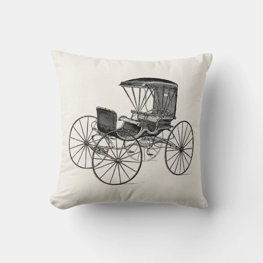 ヴィンテージの19世紀キャリッジ馬が引く旧式な乳母車 クッション (正面)