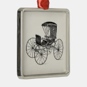 ヴィンテージの19世紀キャリッジ馬が引く旧式な乳母車 メタルオーナメント (右)